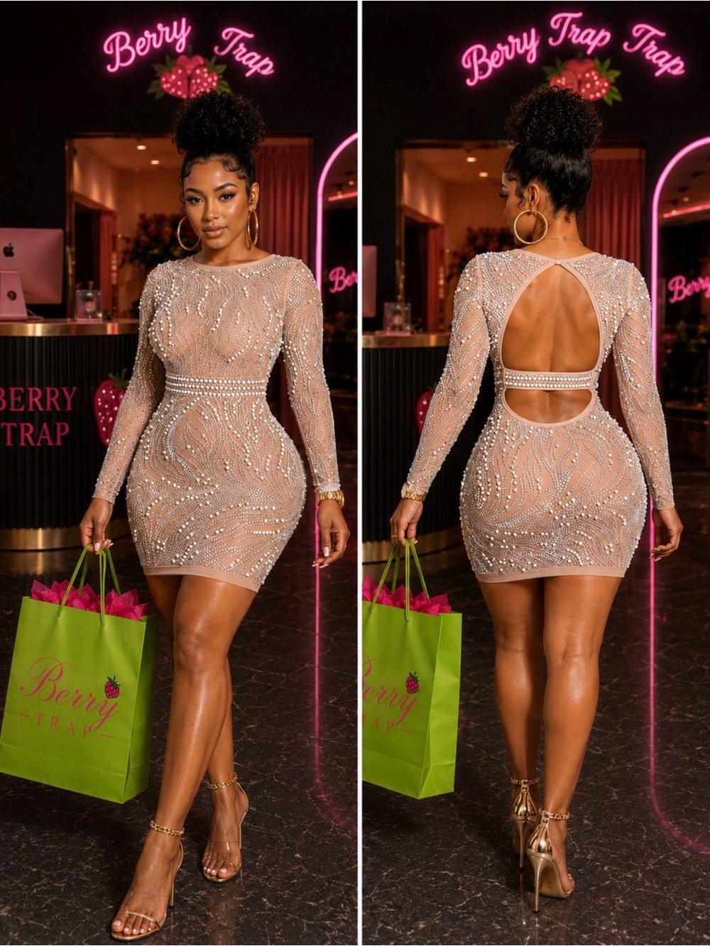 Rhinestones an Pearl Dress - Picture 5 of 5